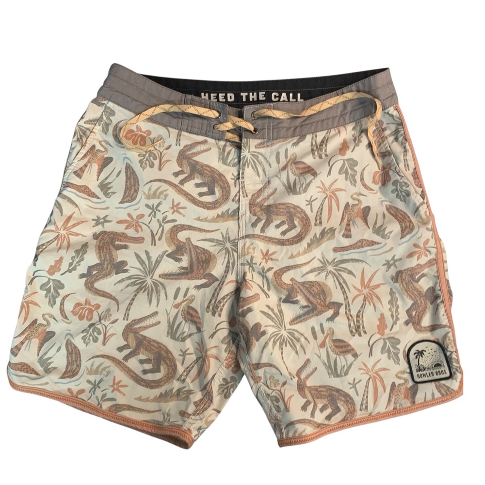 HOWLER BROTHERS Tropical Printed Swim Shorts/Board‎ Shorts – Size 32